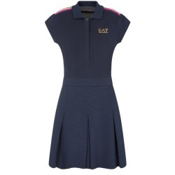 Women's dress EA7 Woman Jersey Dress - navy blue