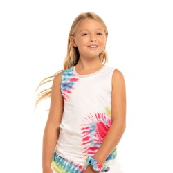 Girls' T-shirt Lucky in Love Novelty Summer Fun Tie Back Tank - multicolor