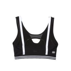 Women's bra Lacoste Contrast Accents And Cut-Outs Sports Bra - black/white/black