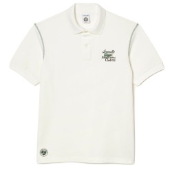 Men's Polo T-shirt Lacoste Sport Roland Garros Edition Pique Polo Shirt - white