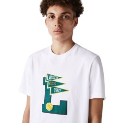 Men's T-shirt Lacoste Crew Neck Pennants L Badge Cotton T-Shirt M - white