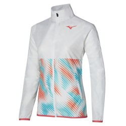 Women's jumper Mizuno Printed Jacket - white/fierry coral