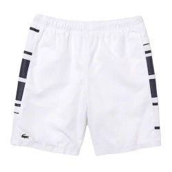 Men's shorts Lacoste SPORT Printed Side Bands Shorts - white/navy blue