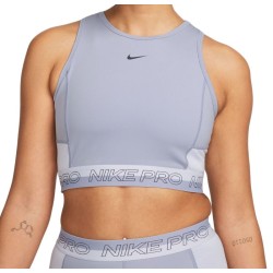Women's top Nike Pro Dri-Fit Cropped Training Tank Top - indigo haze/oxygen purple/gridiron