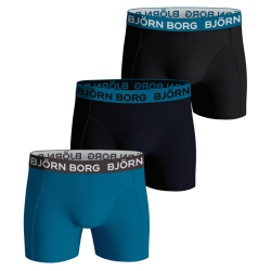 Men's Boxers Bj_rn Borg Cotton Stretch Boxer 3P - black/blue/navy blue