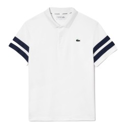 Men's Polo T-shirt Lacoste Ultra-Dry Colourblock Tennis Polo Shirt - white/navy blue