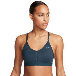Women's bra Nike Indy Bra V-Neck - deep jungle/deep jungle/white