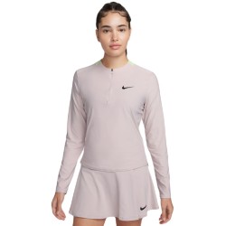 Women's long sleeve T-shirt Nike Court Advantage Dri-Fit 1/4-Zip Tennis Mid Layer - platinum violet/black