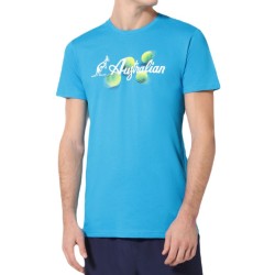 Men's T-shirt Australian Cotton T-Shirt Australian Balls - blu capri