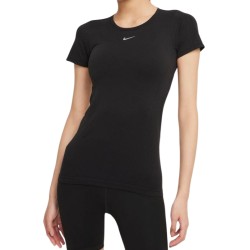 Women's T-shirt Nike Dri-Fit Aura Slim Fit Short Sleeve Top W - black/reflective silver