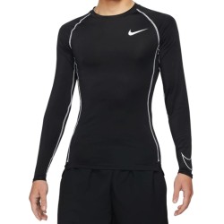 Men’s compression clothing Nike Pro Dri-Fit Tight Top LS M - black/white/white