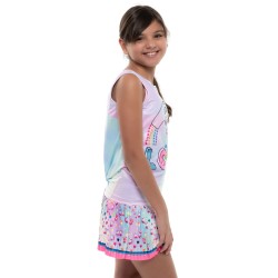 Girls' T-shirt Lucky in Love Novelty Print Animoji Love Tie Back Tank Girls - multicolor