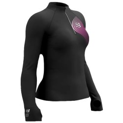 Women's long sleeve T-shirt Compressport Winter Trail Postural Long Sleeve Top - magnet/magenta