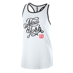 Women's top Wilson New York City Calligra Tech Tank W - white