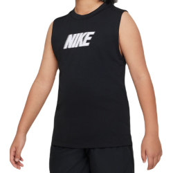 Boys' t-shirt Nike Dri-Fit Multi+ Sleeveless Training Top - black/white
