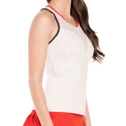 Women's top Lucky in Love Tech It Out Baseline Tank W/Bra - white