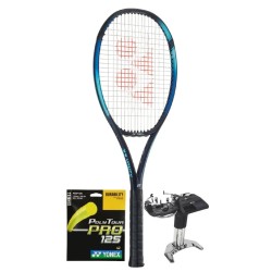 Tennis racket Yonex New EZONE 98 Tour (315g) - sky blue + string + stringing