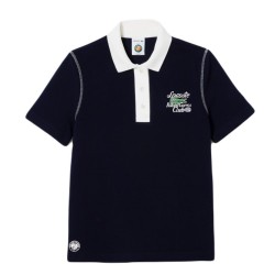 Women's polo T-shirt Lacoste Sport Roland Garros Edition Cotton Pique Polo Shirt - navy blue/white