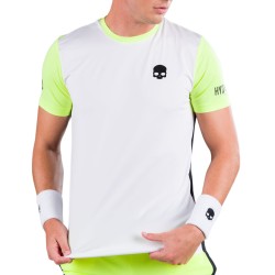 Men's T-shirt Hydrogen Padel Team Tech Tee Man - white/yellow fluo