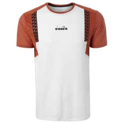 Men's T-shirt Diadora T-Shirt Clay - optical white/mecca orange