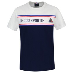 Boys' t-shirt Le Coq Sportif TRI Tee Short Sleeve N°2 SS23 - bleu nuit/new optical white