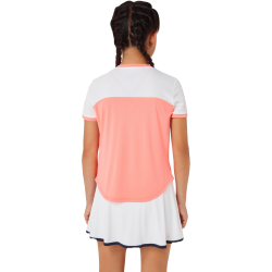 Girls' T-shirt Asics Tennis Short Sleeve Top - guava/brilliant white