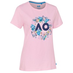 Women's T-shirt Australian Open T-Shirt Flower Logo - pink