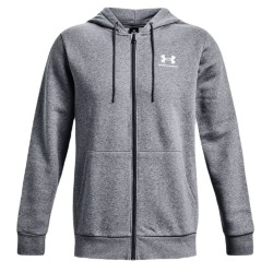 Men's Jumper Under Armour Men's UA Essential Fleece Full-Zip Hoodie - pitch gray medium heather/white