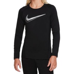 Boys' t-shirt Nike Pro Dri FIT Long Sleeve - black