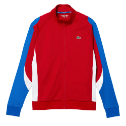 Men's Jumper Lacoste SPORT Classic Fit Zip Tennis Sweatshirt - red/blue/white