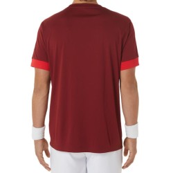 Men's T-shirt Asics Court Short Sleeve Top - beet juiced/classic red