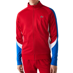 Men's Jumper Lacoste SPORT Classic Fit Zip Tennis Sweatshirt - red/blue/white