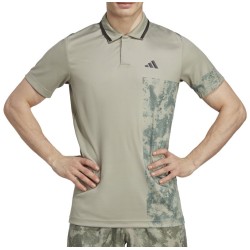 Men's Polo T-shirt Adidas Paris Tennis Heat.Rdy Freelift Polo Shirt - silver pebble