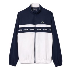 Men's Tracksuit Lacoste Sportsuit Logo Stripe Tennis Tracksuit - navy blue/white