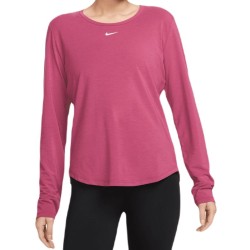 Women's long sleeve T-shirt Nike Dri-Fit One Luxe Lon Sleeve Top - rosewood/reflective silver