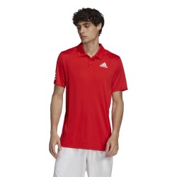 Men's Polo T-shirt Adidas Club 3STR Polo - red/white
