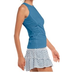 Women's top Lucky in Love Playing In Paradise In A Ruche Tank - aegean blue