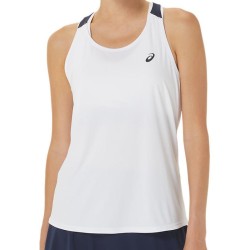 Women's top Asics Court Tank - brilliant white/midnight