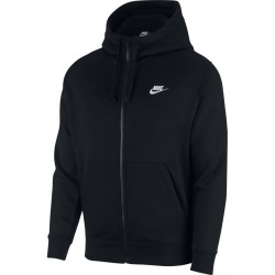 Men's Jumper Nike Swoosh M Club Hoodie FZ BB - black/black/white