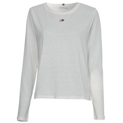 Women's long sleeve T-shirt Tommy Hilfiger Long Sleeve Mesh Tee - ecru