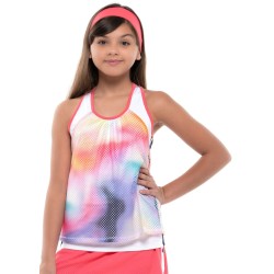 Girls' T-shirt Lucky in Love Techno Tropic Ombre Net Crop Tank Girls - punch