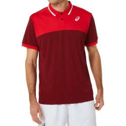 Men's Polo T-shirt Asics Court Polo Shirt - beet juice/classic red