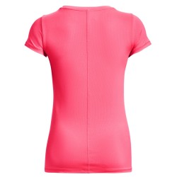 Women's T-shirt Under Armour Women's HeatGear Armour Short Sleeve - pink shock/metallic silver
