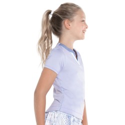 Girls' T-shirt Lucky in Love All About Ikat Double V Short Sleeve Top - purple