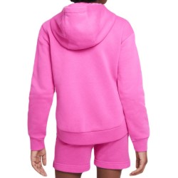 Girls' jumper Nike Sportswear Club Fleece Full Zip Hoodie - active fuchsia/white