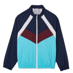 Boys' jumper Lacoste Recycled Fiber Colourblock Zipped Jacket - navy blue/white/bordeuax/blue
