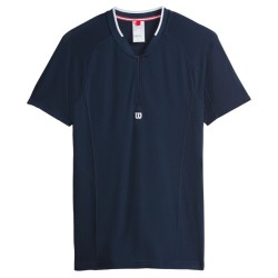 Men's Polo T-shirt Wilson Players Seamless Zip Henley 2.0 - classic navy