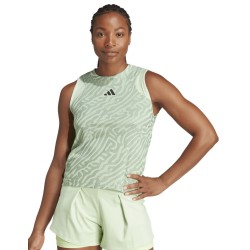 Women's top Adidas Airchill Pro Match Tank - silver green/semi green spark