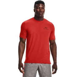 Men's T-shirt Under Armour Men's UA Rush Energy Short Sleeve - blaze orange/black