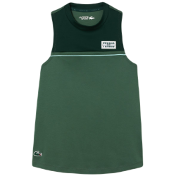 Women's top Lacoste Contrast Stretch Cotton Sport Tank - dark green/green
